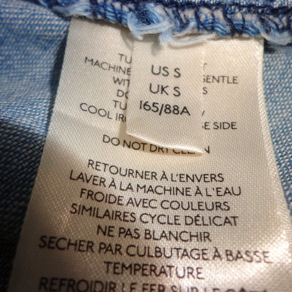 FIRM Anthropologie Pilcro Denim Buttondown S Short Sleeves Pocket Faded - Picture 15 of 16